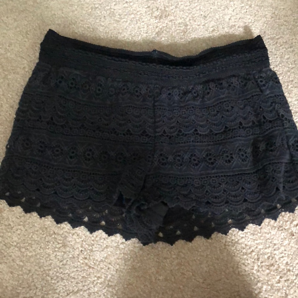 Black lace shorts